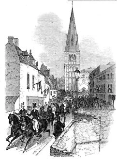 Northamptonshire Gallery: The procession, St. Marys Hill, Stamford, 1844. Creator: Unknown