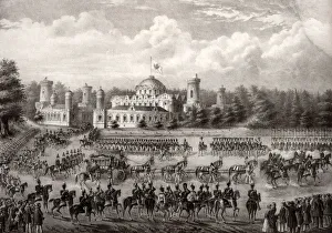 Images Dated 24th September 2009: Procession of Tsar Nicholas I into Dormition Cathedral from the Petrovsky Palace during his