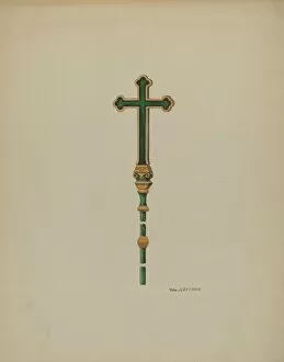 Ceremony Collection: Processional Cross, c. 1936. Creator: William Hoffman