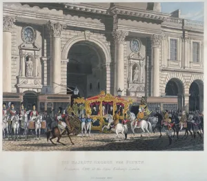 State Coach Prints: Proclaimation of George IVs accession to the throne at the Royal Exchange