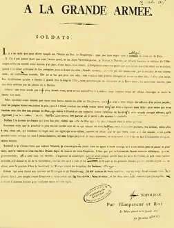 Napoleon Collection: Proclamation to the army, 13 October 1805, (1921). Creator: Unknown