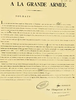 Document Prints: Proclamation to the army, 13 October 1805, (1921). Creator: Unknown