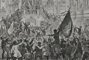 Celebrations Prints: Proclamation of the French Republic in Paris, 1870. Creator: Ribas