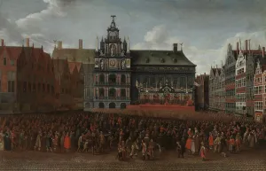 Market Place Prints: The Proclamation of the Peace of Munster at the Grote Markt in Antwerp