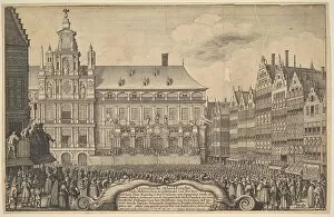 Antwerp Flanders Belgium Gallery: Proclamation of the treaty of Munster, 1648. Creator: Wenceslaus Hollar