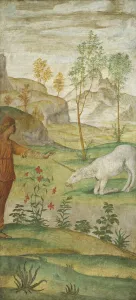 Bernardino Collection: Procris and the Unicorn, c. 1520 / 1522. Creator: Bernardino Luini