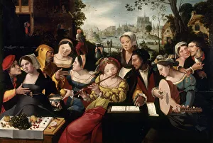 Feeling Prints: Prodigal child among courtesans, c1530. Creator: Flemish School