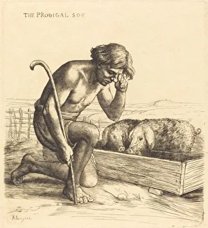 Desperate Prints: The Prodigal Son, 1st plate (L enfant prodigue). Creator: Alphonse Legros