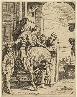 Theodorus Van Tulden Prints: The Prodigal Son Bids Farewell to His Father. Creator: Theodoor van Thulden