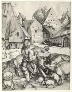 1471 1528 Prints: The Prodigal Son, c. 1496. Creator: Albrecht Dürer (German, 1471-1528)