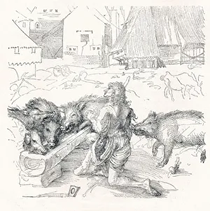 Service Co Prints: The Prodigal Son, c1497, (1906). Artist: Albrecht Durer