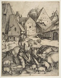 Piglet Prints: The Prodigal Son, ca. 1496. Creator: Albrecht Durer