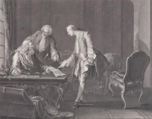 Treasure Chest Prints: The Prodigal Son Demanding his Inheritance, ca. 1751. Creator: Rene Gaillard