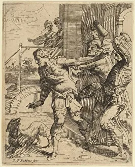 Beer Mug Prints: The Prodigal Son Driven from the Tavern. Creator: Theodoor van Thulden