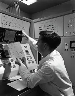 Production line control room, Spillers Animal Foods, Gainsborough, Lincolnshire, 1962