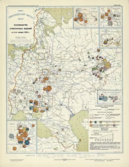 Cartographic Prints: Production of refractory products on January 1