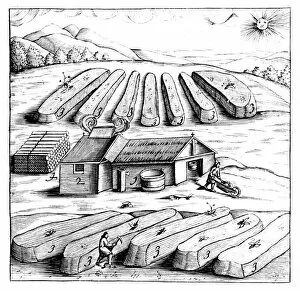 Production of saltpetre (nitre, potassium nitrate, or KN03), 1683
