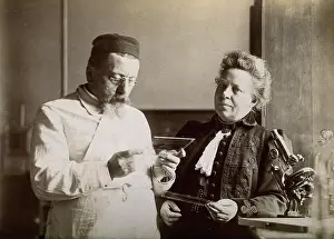 Brain Prints: Professor and Mrs Dejerine looking at a microscopic sample of the human brain