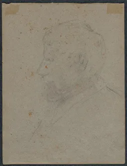 Paul Gauguin French Prints: Profile Bust of a Man (verso), 1870s. Creator: Paul Gauguin (French, 1848-1903)