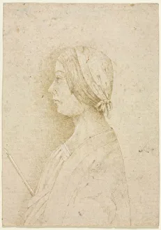 Profile of a Girl Holding a Candle, 1400s. Creator: Unknown