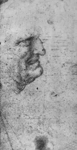Notebook Prints: Profile of a Man with Clenched Teeth, c1480 (1945). Artist: Leonardo da Vinci