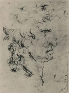 Profile of a Man to the Right, c1480 (1945). Artist: Leonardo da Vinci Profile of a Man to the Right, c1480 (1945). Artist: Leonardo da Vinci