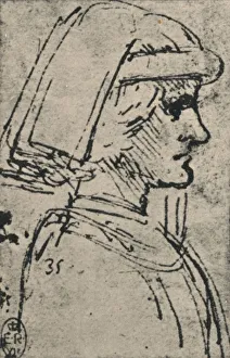 Profile of a Young Man Wearing a Chaperon, c1480 (1945). Artist: Leonardo da Vinci