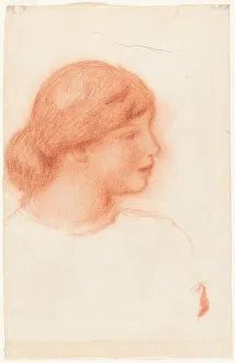 Late 19th Early 20th Century Prints: Profile of a Young Woman, c. 1910. Creator: Pierre-Auguste Renoir (French, 1841-1919)