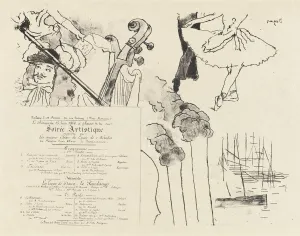 Transfer Lithograph Prints: Program for the Soiree Artistique (Programme de la Soiree des anciens elè