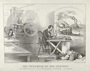 Telegraph Gallery: The Progress of the Century - The Lightning Steam Press. The Electric Telegraph