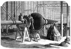 Progress of the International Exhibition building: finial of the Eastern Dome, 1862. Creator: Unknown