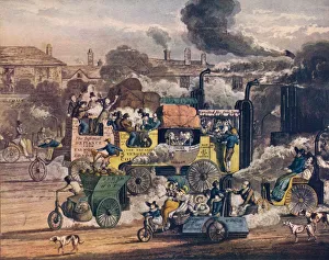 Whitechapel Prints: The Progress of Steam - A view in White Chapel Road, 1905. Artist: Henry Thomas Alken