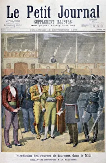 Matador Prints: Prohibition of bullfighting in the south of France, 1895. Artist: Henri Meyer