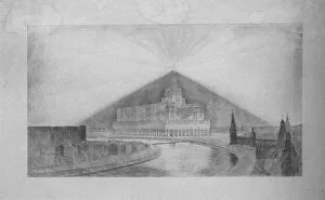 Project to the architectural contest for the Palace of the Soviets. Artist: Golts, Georgy Pavlovich (1893-1946)