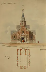 Benois Prints: Project to the architectural contest for the Saint George Cathedral in Gus-Khrustalny