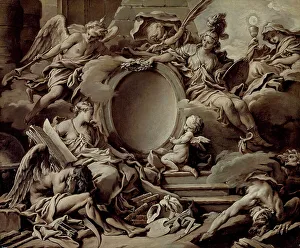 Cartouche Prints: Project for a Cartouche: An Allegory of Minerva