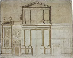 Brown Colour Gallery: Project for the Facade of San Lorenzo in Florence, 1516. Artist: Buonarroti