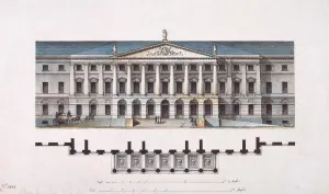 Quarenghi Prints: Project of Smolny Institute. The Main Facade and the Ground Floor Plan