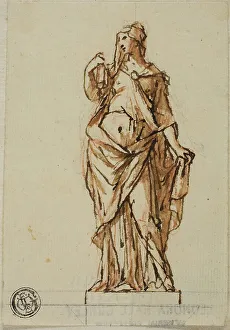 John Michael Rysbrack Prints: Project for a Statue: Woman Holding Book with Right Hand