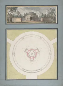 Jean Nicolas Prints: Project for a Temple Dedicated to the Trinity, Elevation and Plan, ca. 1783