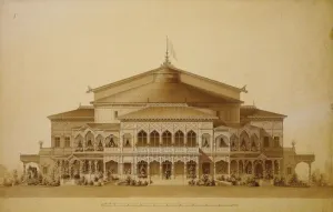 Benois Gallery: Project of the wooden summer theatre in Pavlovsk, Main facade, 1876