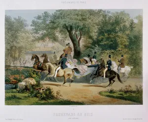 Promenade au bois. (Le Pré Catelan), 1856. Creator: Guérard; Eugène Charles François (1821-1866)
