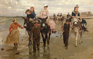 Recreation Prints: Promenade on the Beach - Heist-aan-Zee, 1884. Creator: Jan Verhas