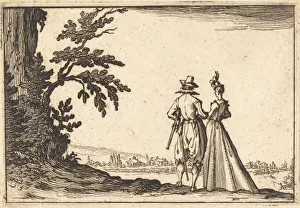 Strolling Prints: The Promenade, c. 1617. Creator: Jacques Callot