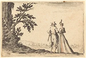 Strolling Prints: The Promenade, c. 1622. Creator: Jacques Callot