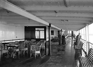 Promenade deck on SS Insulinde, 1914. Creator: Kirk & Sons of Cowes