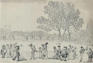 Londoners Then And Now Collection: Promenade in the Green Park, 1808, (1920). Artist: Thomas Rowlandson