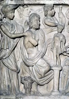 Marble Collection: Prometheus creating the First Man, detail of Sarcophagus from Arles, France, c3rd-4th century