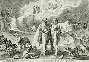 Goltzius Hendrick Prints: Prometheus Forms Man and Animates Him with Fire from Heaven