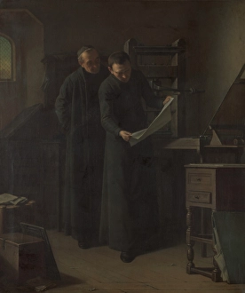 Gowns Prints: Proof Reading. Creator: Louis Jean Somers
